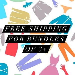 Free shipping with bundles of 3+ items